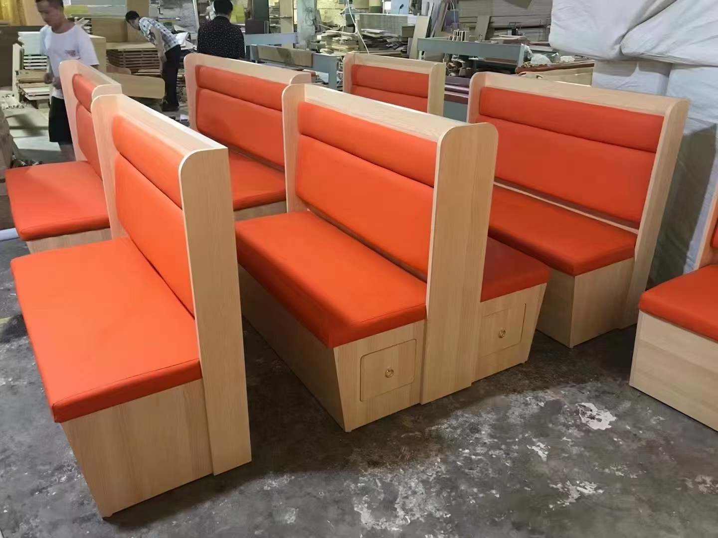 Sofa booth with storage room