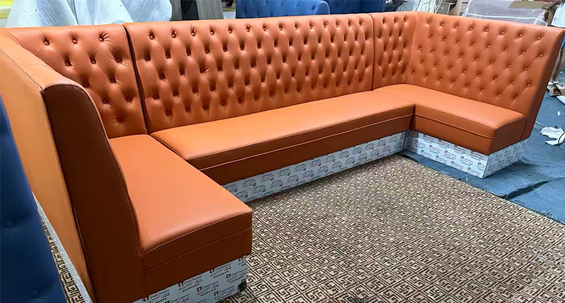 Luxury Tufted L-Shaped Corner Booth