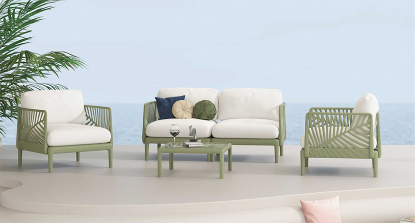 Rattan Outdoor Dining Set with Cushions