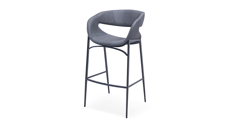 Modern Luxury Crocodile Pattern Bar Stool