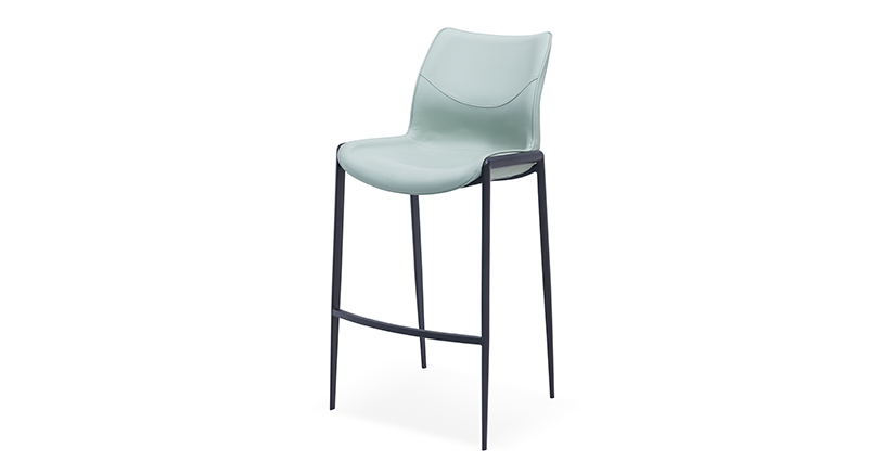 Modern Club Bar Furniture Light Green Leather High Bar Stool